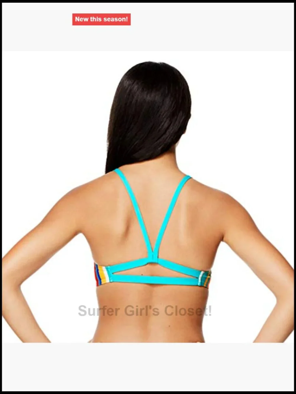 Speedo Print Strappy Back Swim Top Bikini Adjustable UPF 50+
